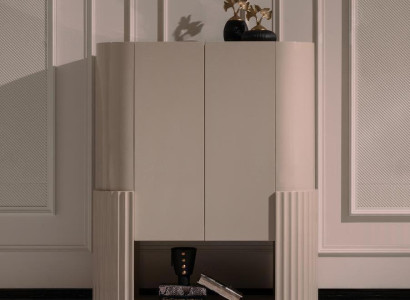 Barschrank Schrank Holzschrank Holz Bar Beige Getränke Wohnzimmer